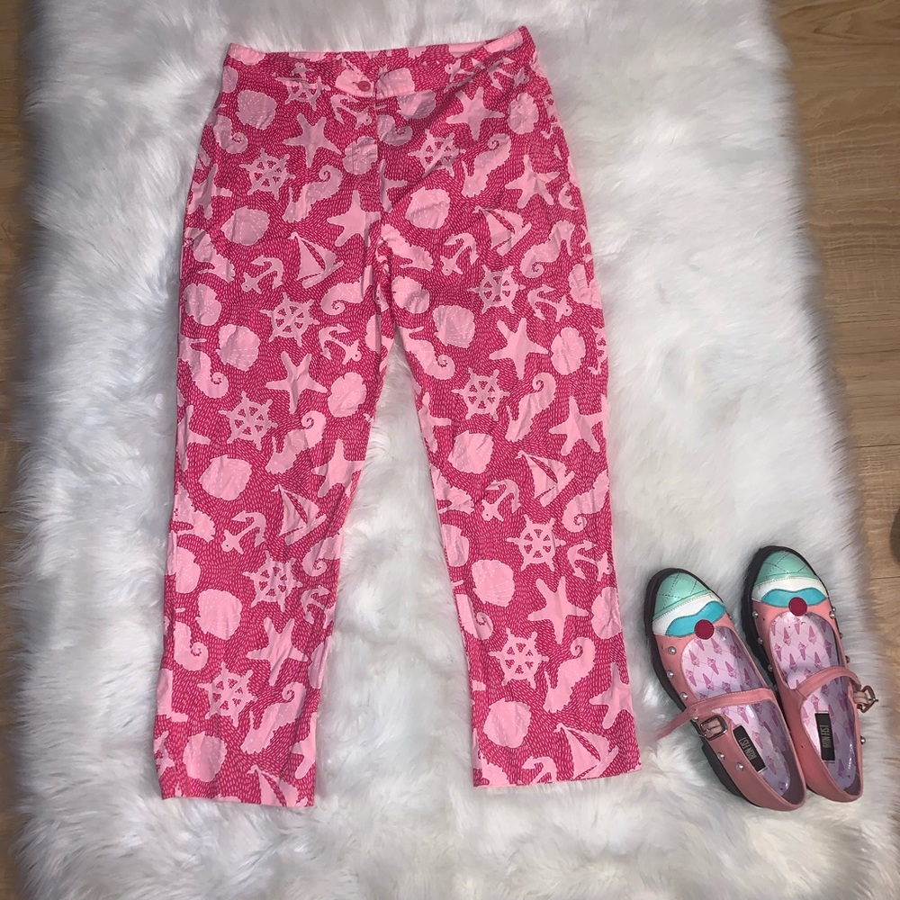 Lilly Pulitzer smooth sailing nautical pink capris - Picture 8 of 8